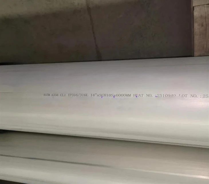 ASTM A358 TP316L Stainless Steel Welded Pipe for Water Treatment Plants